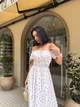 Платье длинное вечернее в цветок молочного цвета 38531 42/48 - изображение 4