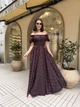 Платье длинное вечернее в цветок черного цвета 38529 42/48 - изображение 5