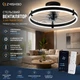 Потолочная люстра-вентилятор ZMISHIBO с LED-подсветкой, пультом ДУ и управлением через смартфон, 7 лопастей, 6 скоростей, реверсивный двигатель, 3000K–6000K, таймер, ультратихая работа, 220 В - изображение 1