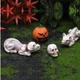 Гарбуз і скелети, 4 шт Фігурки з полістоуну Halloween для міні-саду - изображение 3