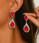 Жіночі сережки з каміннями та стразами jewelry Червоні - зображення 1