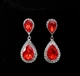 Жіночі сережки з каміннями та стразами jewelry Червоні - зображення 6