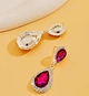 Жіночі сережки з каміннями та стразами jewelry Червоні - зображення 8