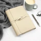 Кожаный блокнот в подарок коллеге, подарок девушке, 128 листов в клетку, Beige Kaiser, Malina Leather - изображение 1
