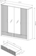 Шкаф платяной Perfect Home Lante 4D2S/213 54.6x208.4x213 см, 4-дверный, зеркало, черные ручки Бежевый (000012376993) - изображение 6