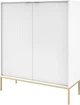 Комод высокий Perfect Home Nova K104 125x104x39 см, 2-дверный, золотые ножки Белый (000012376890) - изображение 1