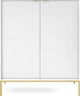 Комод высокий Perfect Home Nova K104 125x104x39 см, 2-дверный, золотые ножки Белый (000012376890) - изображение 2
