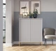 Комод високий Perfect Home Nova K104 125x104x39 см, 2-дверний, золоті ніжки Сірий (000012376891) - зображення 3