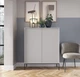 Комод высокий Perfect Home Nova K104 125x104x39 см, 2-дверный, черные ножки Серый (000012376893) - изображение 4