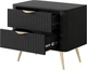 Тумба прикроватная Perfect Home Lante 2S 38x55.3x63.2 см, 2 ящика, золотые ножки Черный (000012376995) - изображение 2
