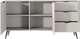 Комод Perfect Home Lante 2D3S/163 81.2x163.2x38 см, 2-дверний, 3 шухляди, чорні ніжки Бежевий (000012377002) - зображення 4