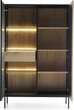 Витрина высокая с подсветкой Perfect Home Sento WTSZ104 39x165.5x103.5 см, 2-дверная Черный/дуб вотан (000012377280) - изображение 3