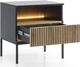 Тумба кроватная с подсветкой Perfect Home Sento S54 39x56.2x53.6 см, 1 ящик Черный/дуб один (000012377283) - изображение 2