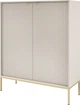 Комод високий Perfect Home Nova K104 125x104x39 см, 2-дверний, золоті ніжки Кашемір (000012377313) - зображення 1