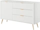 Комод Perfect Home Lante 1D3S/138 81.2x138.2x38 см, 1-дверний, 3 шухляди, золоті ніжки Білий (000012377611) - зображення 1