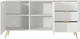 Комод Perfect Home Lante 2D3S/163 81.2x163.2x38 см, 2-дверний, 3 шухляди, золоті ніжки Білий (000012377613) - зображення 4