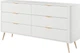 Комод Perfect Home Lante 6S/163 81.2x163.2x38 см, 6 шухляд, золоті ніжки Білий (000012377615) - зображення 1