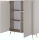Комод высокий Perfect Home Lante 2D/113 134x113.2x38 см, 2-дверный, золотые ножки Бежевый (000012377800) - изображение 2