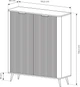 Комод высокий Perfect Home Lante 2D/113 134x113.2x38 см, 2-дверный, золотые ножки Бежевый (000012377800) - изображение 7