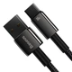 Кабель Baseus Tungsten Gold Fast Charging 100W USB-A to USB-C 1m Black (CAWJ000001) - изображение 4
