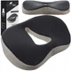 Ортопедична подушка для сидіння Malatec 21915 Memory Foam 46×36×11 см, анатомічна подушка на стілець та офісне крісло, зі знімним чохлом, сіра - зображення 1