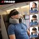 Набор для путешествий Xtrobb 26087 3D Memory Foam, подушка для шеи + маска для сна + беруши, 4-в-1, черный/серый, дорожный комплект с эффектом памяти - изображение 3