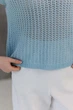Женская вязаная футболка сетка ART KNIT голубая, S-M 044864 - изображение 4