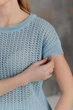 Женская вязаная футболка сетка ART KNIT голубая, S-M 044864 - изображение 8