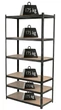 Regał metalowy Profix 62032C 6 półek 222 x 110 x 50 cm Czarny (5903755198006) - obraz 6