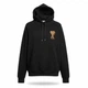 Мужское худи AMI Paris Black Ami De Coeur Hoodie черное размер М (AP05001.1M) - изображение 3