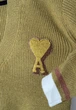 Мужской пуловер AMI Paris V-Neck Heart Logo Striped Knit Sweater Green Lichen размер M (AP07001.1M) - изображение 4