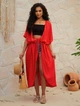Довга пляжна накидка-кімоно Honey Fashion Accessories One Size червоний (50к036) - изображение 2