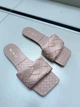Шлепанцы женские летние из искусственной кожи с квадратным носком 38р. пудровые 4673 - изображение 9