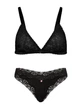 Комплект белья Victoria's Secret бралетт триангл и трусики тонг 1159863209 (Черный M) - изображение 1