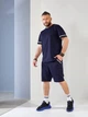 Спортивний костюм чоловічий з футболкою та шортами двонитка 48-50 темно-синій - зображення 2