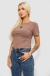 Футболка женская с принтом, цвет мокко, S, 221R609 - изображение 3