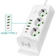 Мережевий фільтр з бездротовою зарядкою (Q360/PNS-06), подовжувач 3м, LED індикація, 220V/USB/Type-C, швидка зарядка, білий - зображення 5