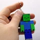 3D Брелок MINECRAFT ЗОМБІ з 3D друку зелено-синій брелок для ключів та рюкзака - зображення 2