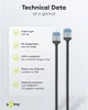 Патч-корд Goobay RJ45 FTP6a 3.0m patch Slim Ultra Flexi PoE+ Cu чорний(75.07.4320) - зображення 9