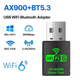 Адаптер Wi-Fi 6 двохдіапазонний Bluetooth 5.3 600 + 286 Мб/с сигнал 2в1 AX900 Mbps бездротовий міні вай фай ресивер USB3.0 для ПК ноутбука комп’ютера wifi 5G 2.4/5 ГГц plug and play блютуз висока швидкість - зображення 2