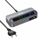 Зарядное устройство Folem YMX LCD 470W c экраном, выдвижным кабелем, GaN, PD3.1, QC3.0 для телефонов, ноутбуков, 6 портов USB+Type-C, настольное - изображение 1