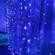 Світлодіодна гірлянда-штора 2 × 2 м, 240 LED, 8 режимів, прозорий провід - изображение 5