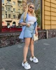 Рубашка туника женская муслиновая свободного прямого кроя летняя G&M k-130725 54-58 Размер цвет голубой - изображение 4