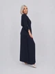Костюм женский из американского крепа тройка с накидкой майкой и брюками G&M k-130737 56-58 Размер цвет синий - изображение 2