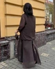 Костюм-двойка женский из софта и шифона с блузой свободного кроя широкими брюками и украшением в комплекте летний G&M k-130608 52-54 Размер цвет шоколад - зображення 2