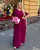 Платье женское из американского крепа свободного кроя с коротким рукавом летнее G&M k-130719 50-52 Размер цвет Бордо - изображение 3