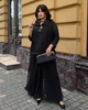 Костюм-двойка женский из софта и шифона с блузой свободного кроя и широкими брюками летний G&M k-130606 56-58 Размер цвет черный - изображение 2
