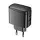 Зарядний пристрій Hoco CS63A (1USB / 1USB-Type C) (PD65W/QC GAN) (колір чорний) - изображение 1