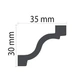Плинтус потолочный Grand decor KH913 30*35 мм 2 м - изображение 3