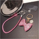 Брелок Swarovski Heart Pink для телефона украшение с кристаллами для стильного декора аксессуаров - зображення 3